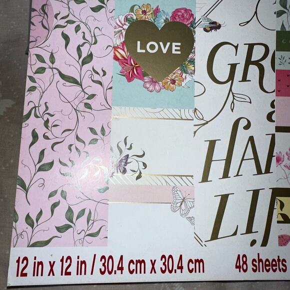 NOS Craft Smart Garden Dreams Scrapbook Paper 12 X 12 - 48 Sheets Sealed - Picture 3 of 5